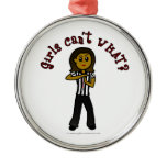 Dark Woman Referee Christmas Ornament