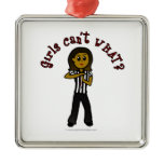 Dark Woman Referee Christmas Ornament