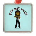 Dark Woman Referee Christmas Tree Ornaments