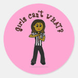 Dark Woman Referee Stickers