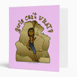 Dark Woman Rock Climber 3 Ring Binders