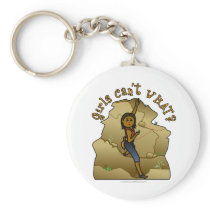 Dark Woman Rock Climber keychains