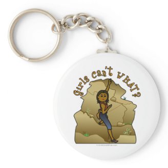 Dark Woman Rock Climber Key Chain