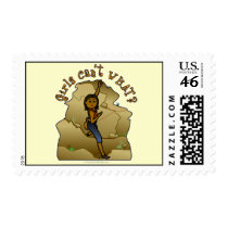 Dark Woman Rock Climber stamps
