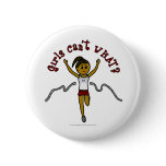 Dark Woman Runner in Red Uniform Buttons