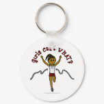 Dark Woman Runner in Red Uniform Keychains