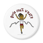 Dark Woman Runner in Red Uniform Magnets