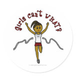 Dark Woman Runner in Red Uniform Stickers