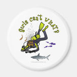 Dark Woman Scuba Diver Fridge Magnet