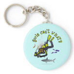 Dark Woman Scuba Diver Keychain