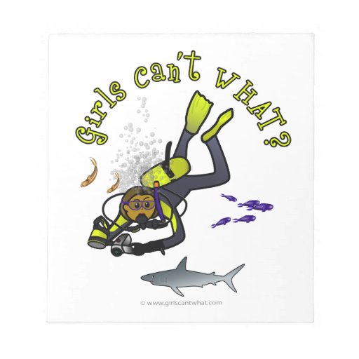 Dark Woman Scuba Diver Memo Note Pads