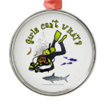 Dark Woman Scuba Diver Ornament