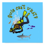 Dark Woman Scuba Diver Posters