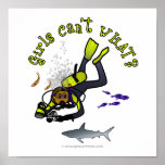 Dark Woman Scuba Diver Print