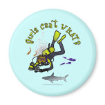 Dark Woman Scuba Diver Refrigerator Magnets