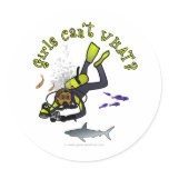 Dark Woman Scuba Diver Stickers