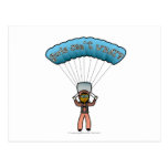 Dark Woman Sky Diving Post Card