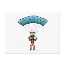 Dark Woman Sky Diving Post Card