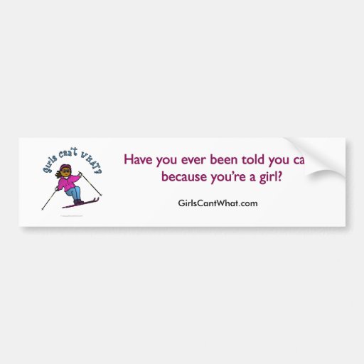 Dark Woman Snow Skiing Bumper Sticker