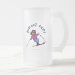 Dark Woman Snow Skiing Mug
