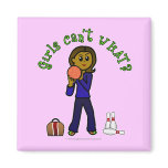Dark Womens Bowling Fridge Magnets