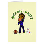Dark Womens Bowling Greeting Cards
