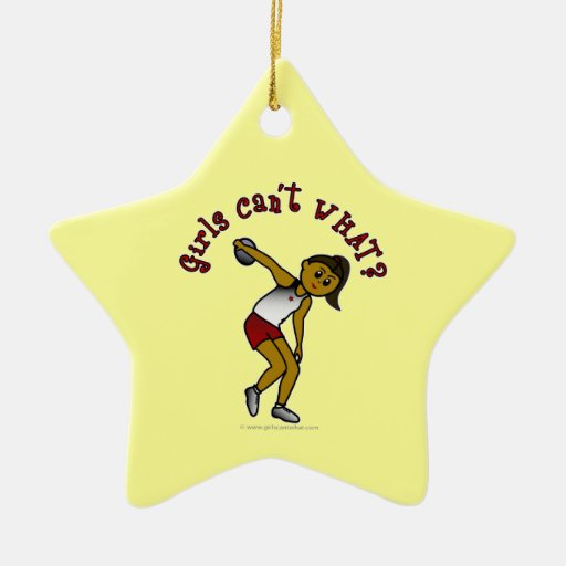 Dark Womens Discus Christmas Tree Ornament