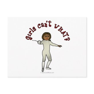 Dark Womens Fencing Postcard