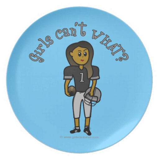 Dark Womens Football Dinner Plate
