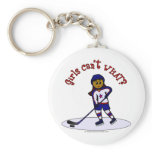 Dark Womens Hockey Player Key Chain