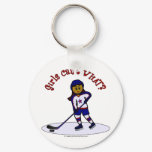 Dark Womens Hockey Player Keychains