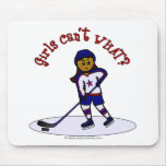 Dark Womens Hockey Player Mousepads