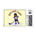 Dark Womens Hockey Player Stamps