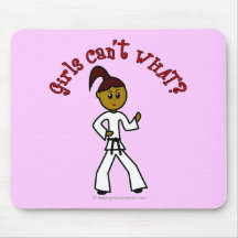 Dark Womens Karate Mouse Pads