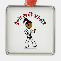 Dark Womens Karate Ornament