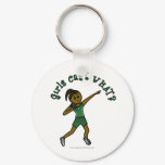 Dark Womens Shot Put in Green Uniform Keychains