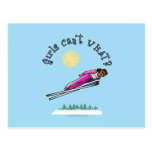 Dark Women's Ski Jumping Postcard