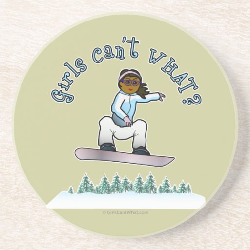 Dark Womens Snowboarding Drink Coasters