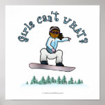 Dark Womens Snowboarding Print