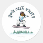 Dark Womens Snowboarding Round Stickers