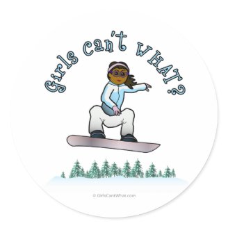 Dark Womens Snowboarding Round Stickers