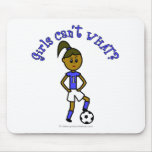 Dark Womens Soccer in Blue Uniform Mousepad