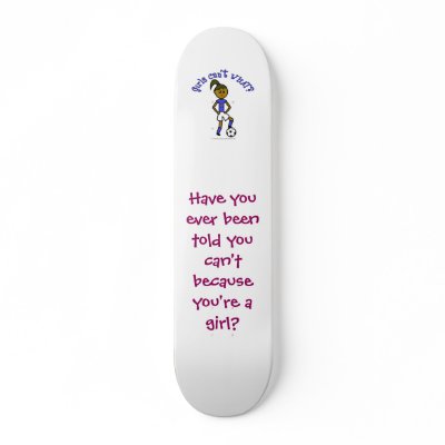 Womens Skate on Dark Womens Soccer In Blue Uniform Skate Deck By Girlscantwhat