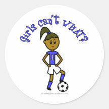 Dark Womens Soccer in Blue Uniform Sticker