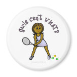 Dark Womens Tennis Player Fridge Magnet