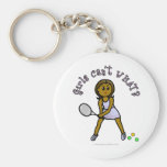 Dark Womens Tennis Player Key Chains