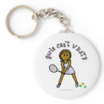 Dark Womens Tennis Player Key Chains