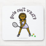 Dark Womens Tennis Player Mouse Pad