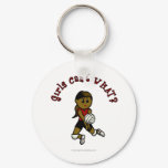 Dark Womens Volleyball in Red Uniform Keychains