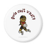 Dark Womens Volleyball in Red Uniform Magnets
